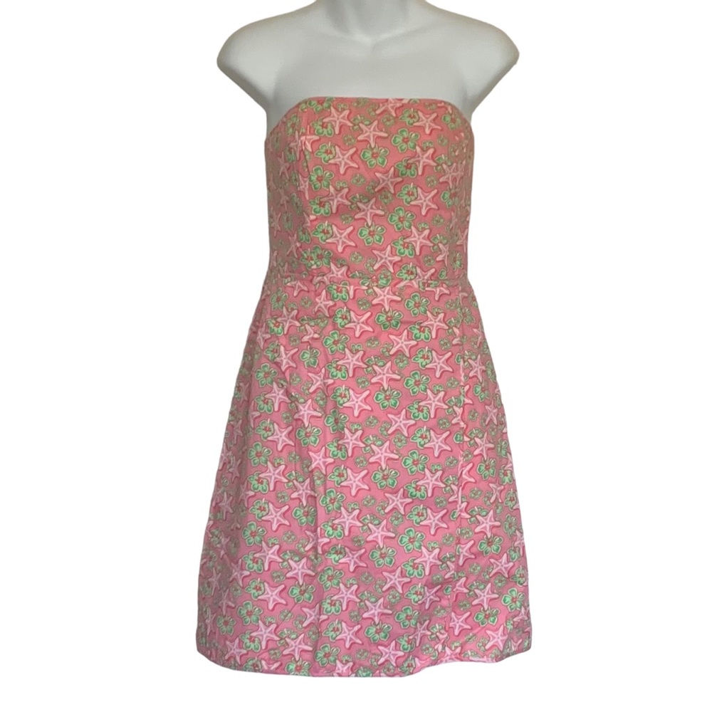 NWOT Vineyard Vines Starfish Hibiscus Print Strapless Dress Size 10